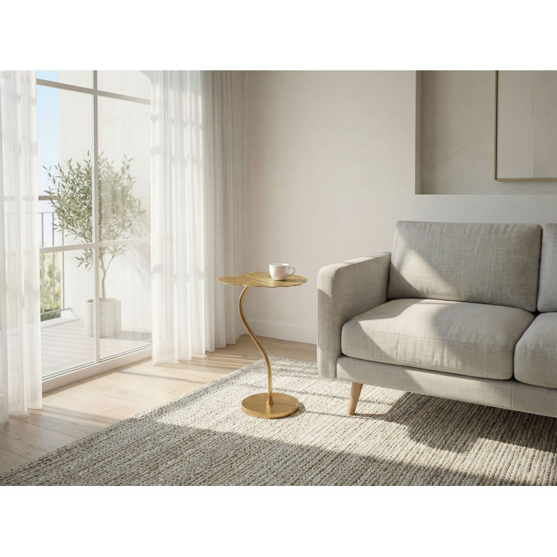 Gold Leaf Aluminium Side Table