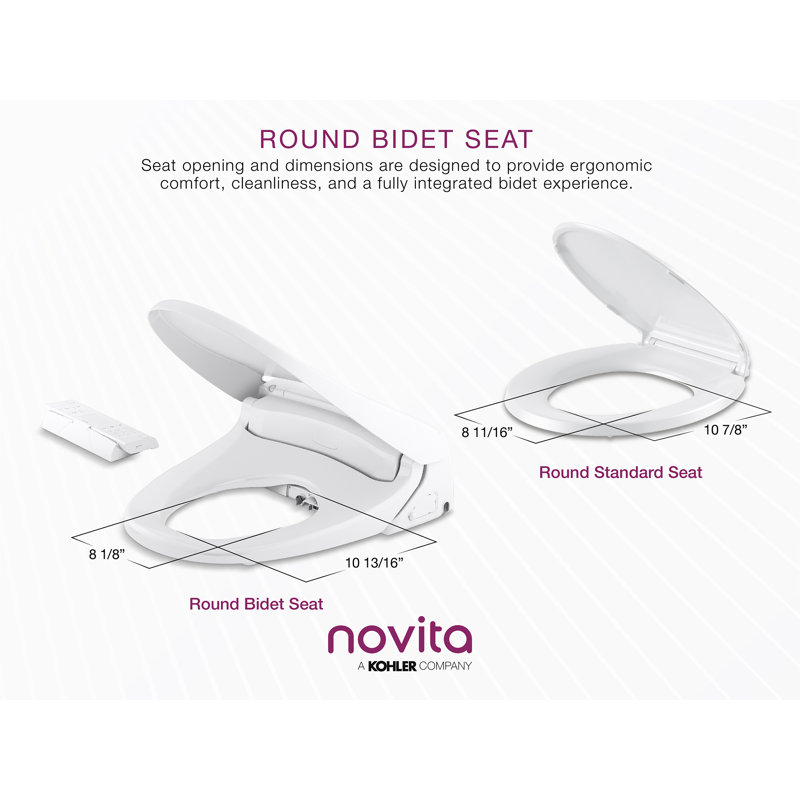 Kohler Novita Round-front Cleansing Toilet Seat White