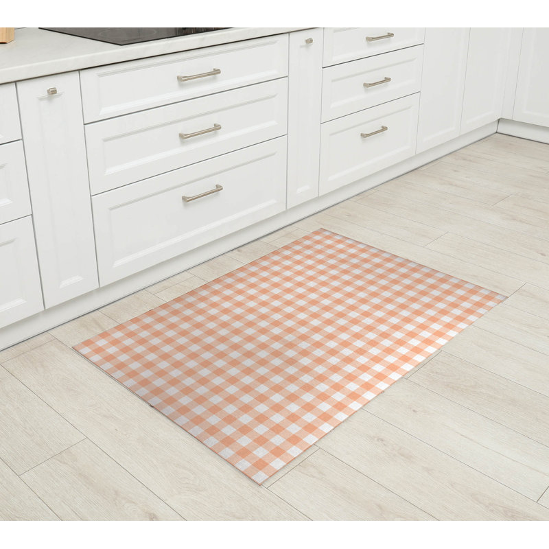 Tapis de cuisine Proper Gingham, Rectangle 4pi x 6 pi, Pêche
