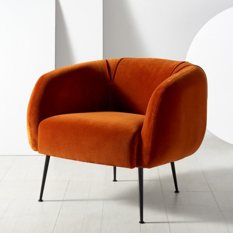 Fauteuil l 33 po Alena, Velours rouille