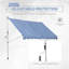 Auvent de patio manuel rétractable en bleu et blanc 9 pi 9 19/32 po x 4 pi 10 51/64 po
