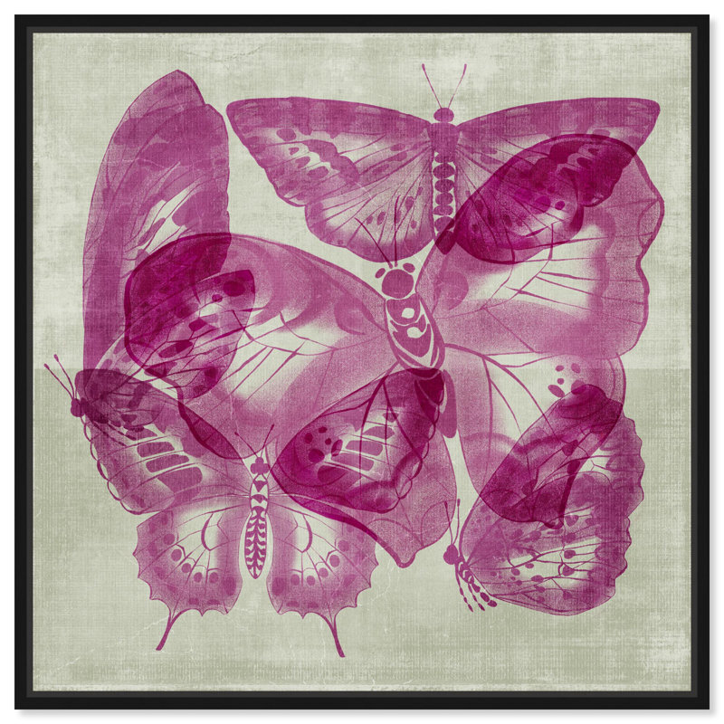«Butterfly Wings» par Art Remedy, H 13 po x l 13 po, Noir, Cadre flottant