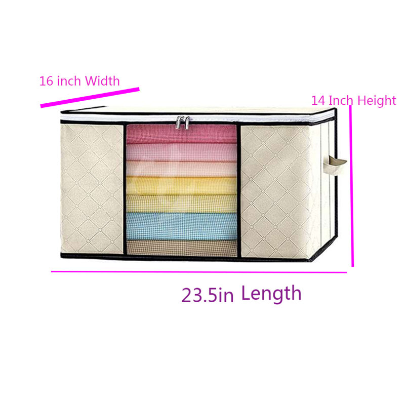 Rangement pour vêtements, sac de rangement pour couverture pliable, Beige