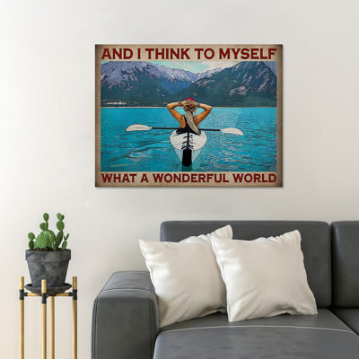 Girl Sailing On The Lake - Wrapped Canvas Graphic Art