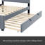 Lit plateforme double en velours avec lit gigogne-2042499130