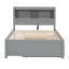 Lit plateforme double avec lit gigogne, tiroirs et prises USB-1248746073
