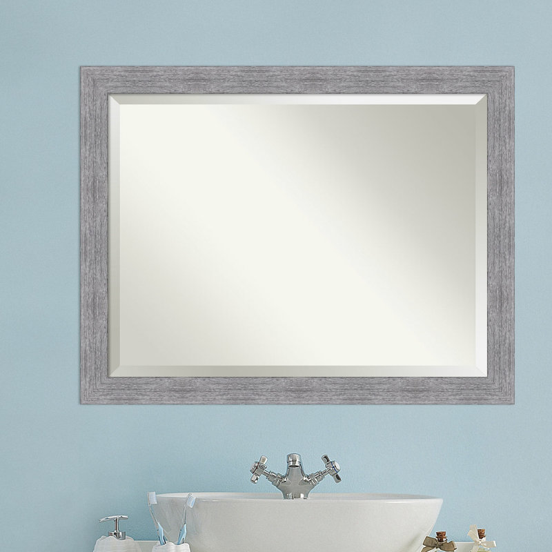 Miroir mural de salle de bain Roulston, Gris, 35 po x 45 po
