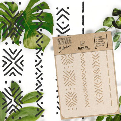 Reusable Plastic Mudcloth Stencils for DIY Projects (A3, A4, A5)