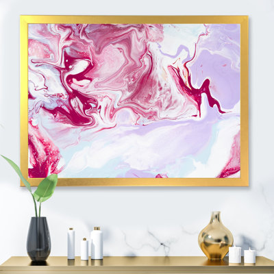 Fuchia rose et mauve liquide - peinture sur toile