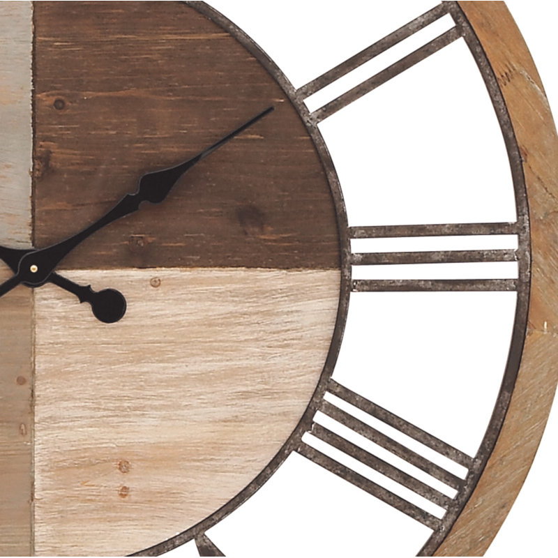 Horloge murale décorative en bois brun