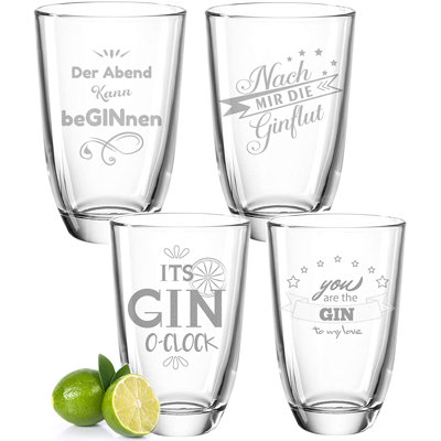 Montana 4 Piece 460ml Print Glass Set