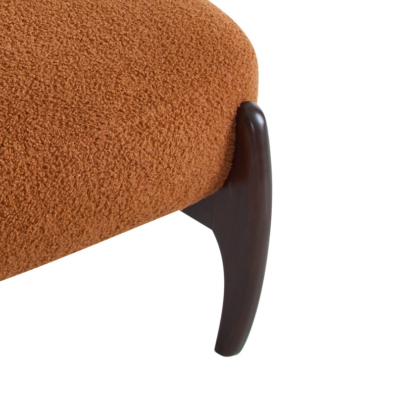 Méridienne Boucle en bois massif de 25,5 po - Orange élégante et confortable pour le salon, la chambre à coucher et le bureau