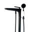 Robinet de baignoire autoportant à fixation au sol avec douche à main Pluto - Noir mat-95302653-95426499