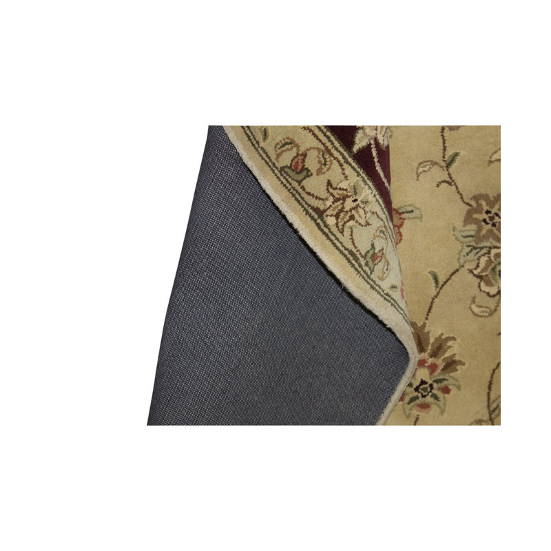 Hand-Knotted High-Quality Ivory and Brown Area Rug