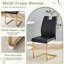 Ensemble de table de salle à manger et de chaises en verre pressé à motif de marbre avec décoration dorée: table de salle à manger pliable de 63 pouces et 4 fauteuils en forme de U (noir) - style moderne et minimaliste-1277722216-1277722217