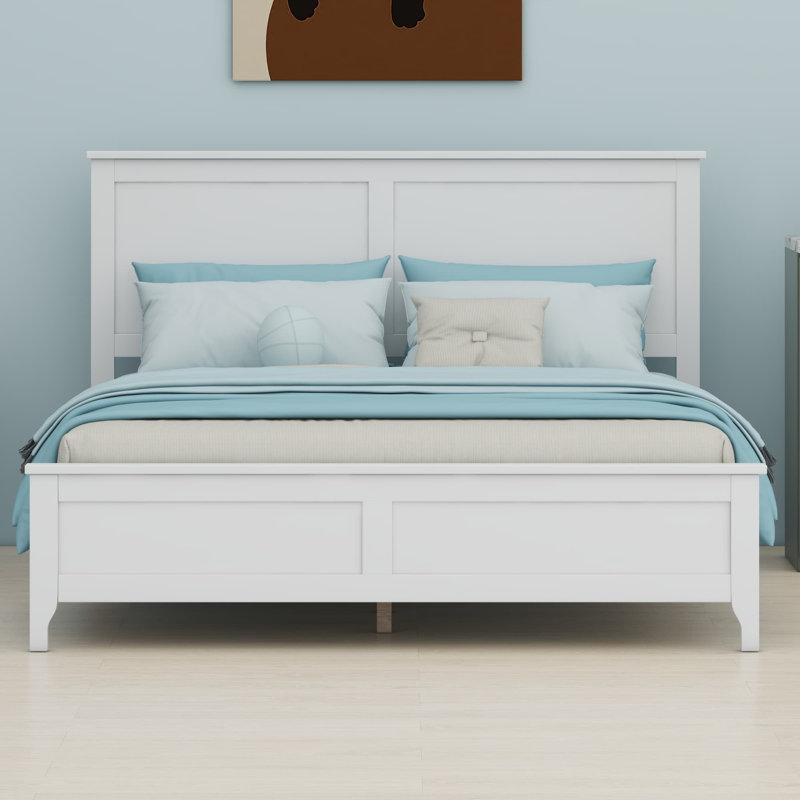 Lit plateforme Modern, Blanc, Grand lit