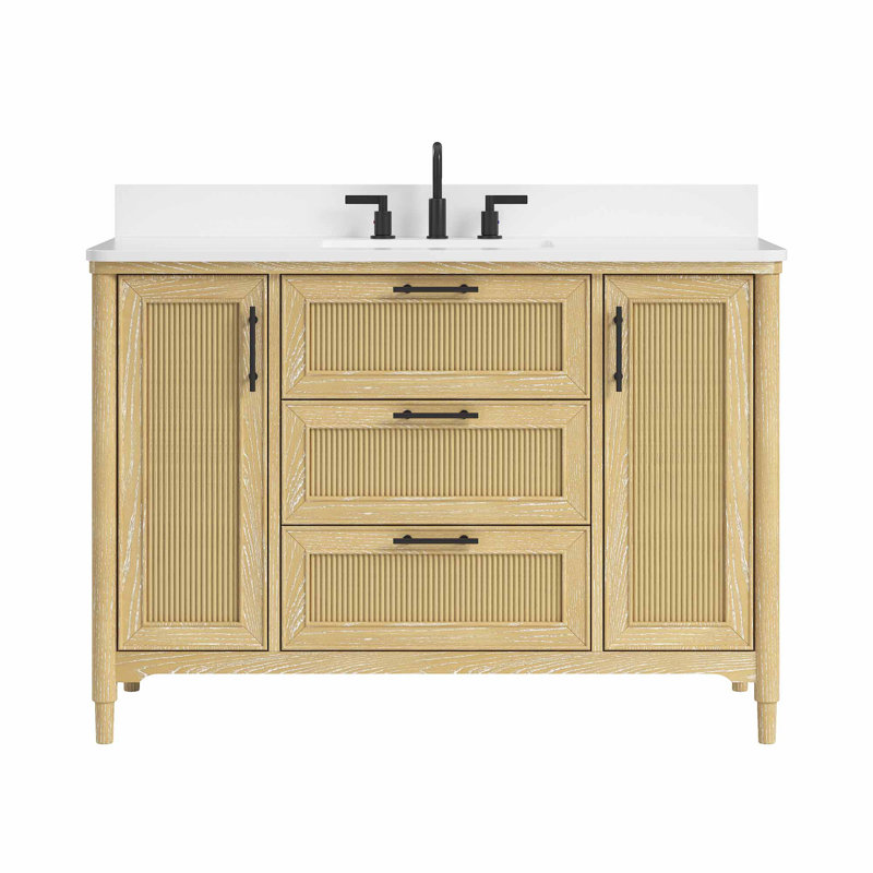 Advait 48'' Freestanding Single Bathroom Vanity with Quartz Top