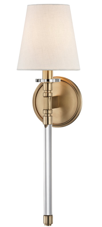 Blixen Solid Brass Flush Mounted Sconce, Aged Brass
