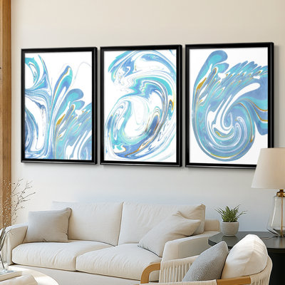 Galaxie I - 3 pièces sur toile tendue avec châssis encadré