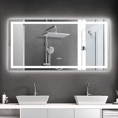 Led Mirror For Bathroom 72"36" - Fog, Brightness Dimmable, Color, Install Easily Color Changeable, Dimming Function, Quick Installation Process