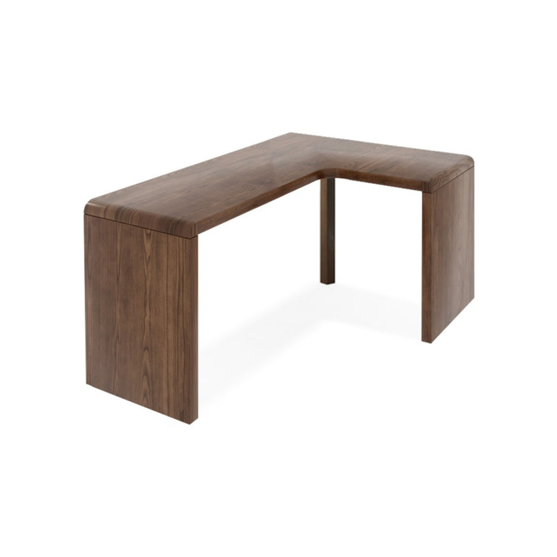 Bureau d'écriture rectangulaire en bois massif brun noisette, H 29,53 po x l 62,99 po x P 47,24 po, Retour à droite