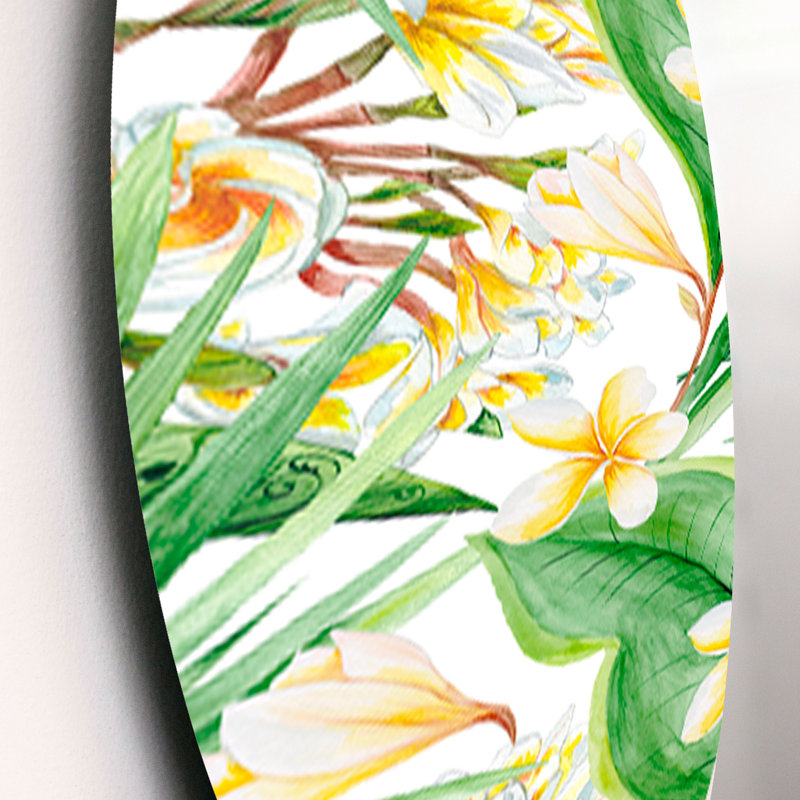Ensemble de 3 décorations murales fleurs tropicales dans un cadre botanique