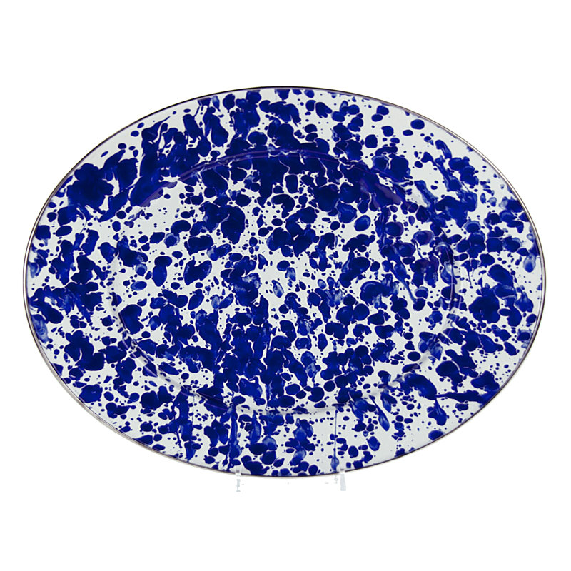 Cobalt Swirl Handmade Enamelware Platter