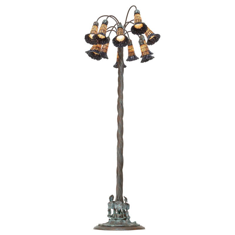 Tiffany Pond Lily Floor Lamp, Purple/Amber