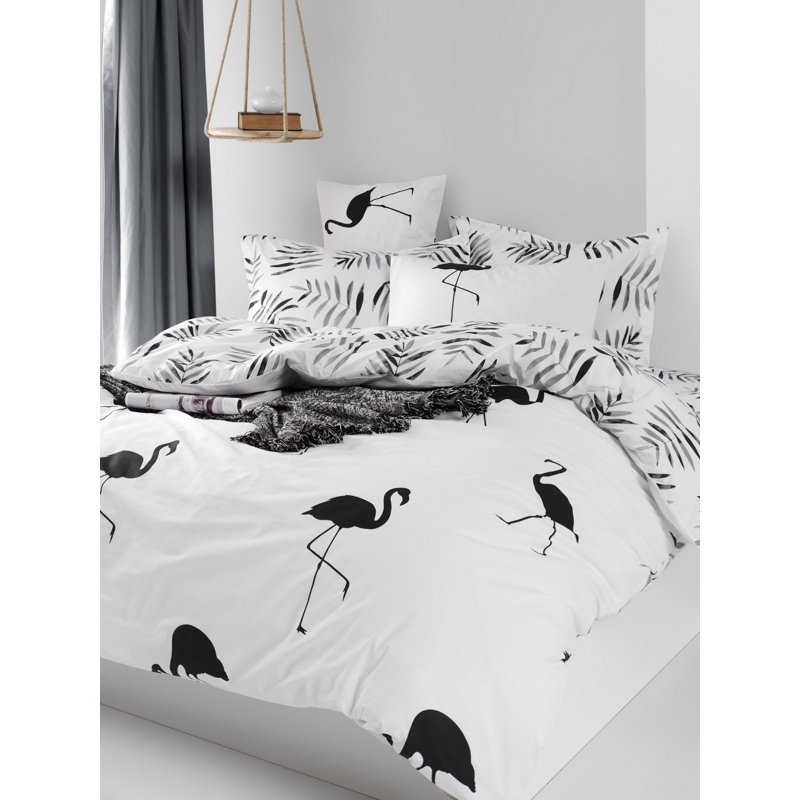 Ensemble de housse de couette 100% coton Estabrook, Housse de couette double TG + 2 taies d'oreiller s