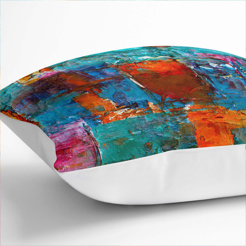 Abstract Square Throw Cushion, 55 x 55 cm, White