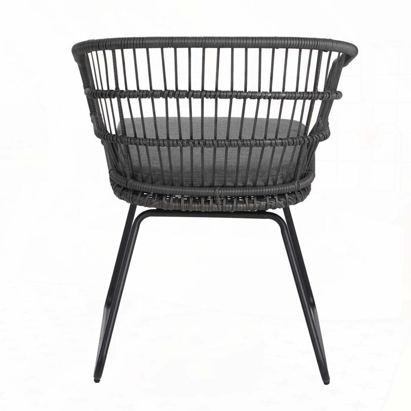 Outdoor Patio Chair, Black, Gray