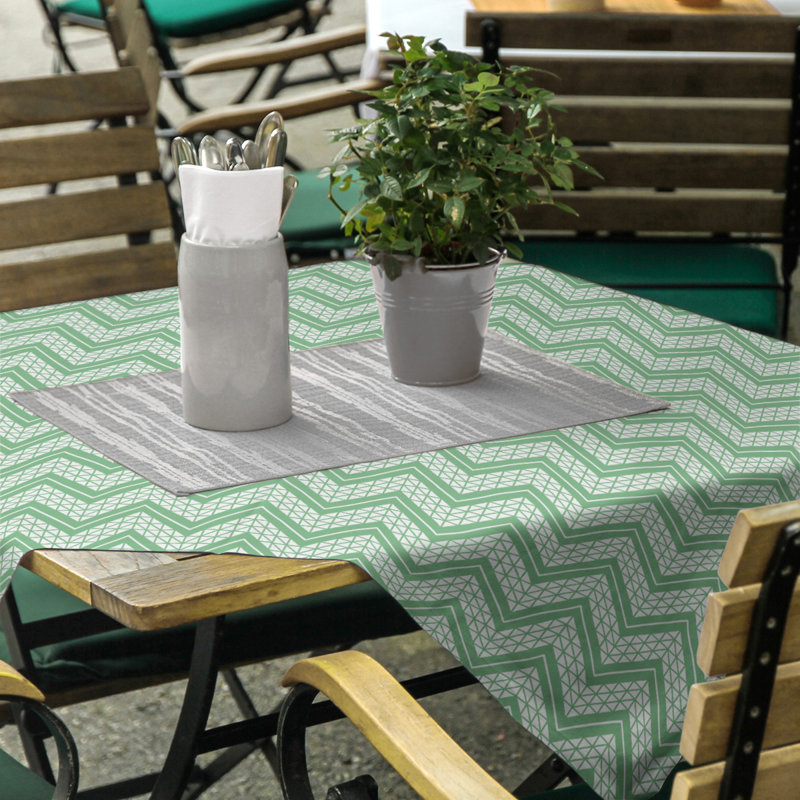 Nappe à chevrons à la main classic Stephenie, Vert / blanc