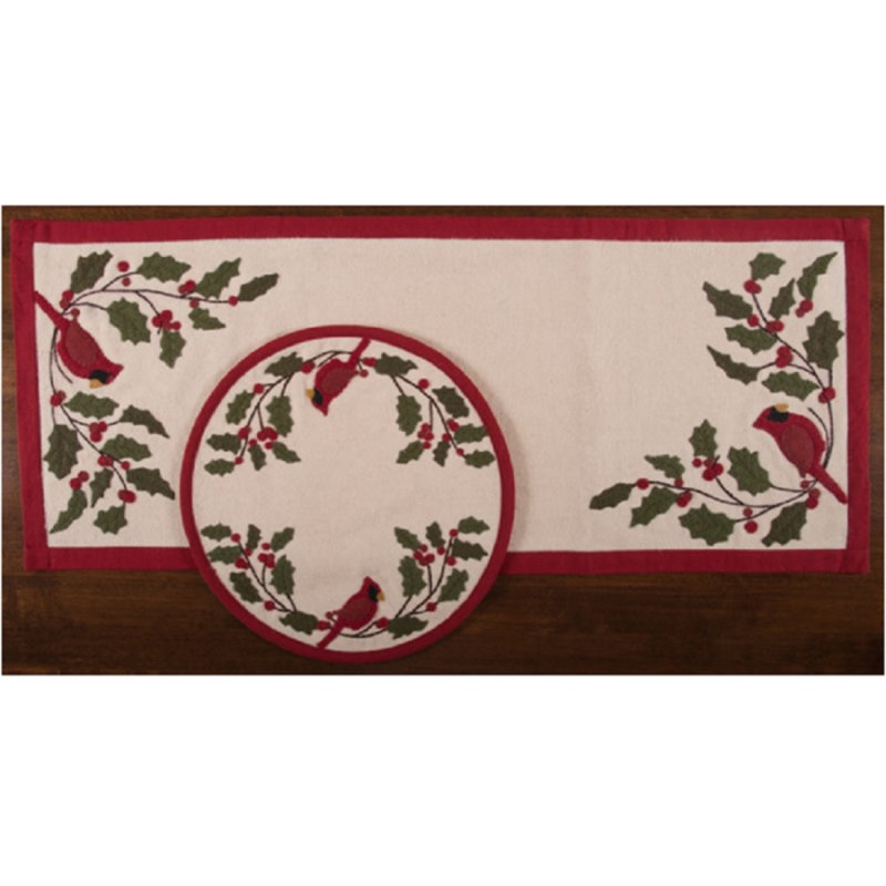 The Holiday Aisle® Cardinal Holly Table Runner