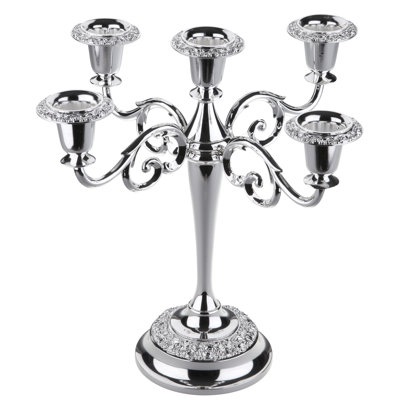 Queen Anne Rose Metal Candelabra