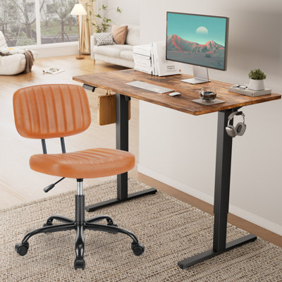 Ensemble de meubles de bureau contemporain 2 pièces - Bureau debout électrique avec fauteuil pivotant en cuir synthétique réglable