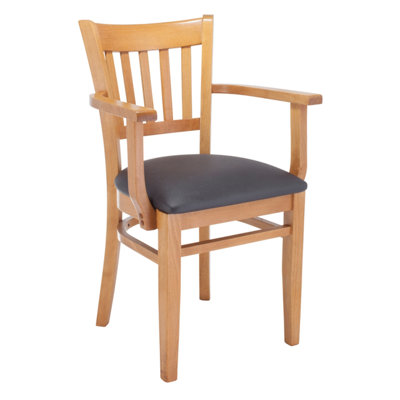 Stahr 18'' H Faux Leather Upholstered Beech Armchair