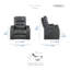 Fauteuil inclinable en simili cuir de qualité supérieure 37 po avec accoudoirs chauffants et massants Rosalin