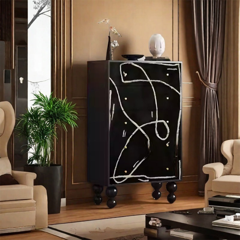 Armoire de rangement à 5 tiroirs avec plateau spacieux
