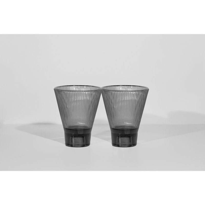 Ensemble de 2 verres ZAI, Gris anthracite
