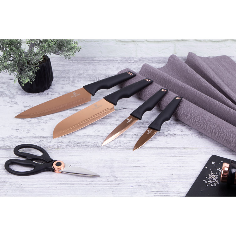 Berlinger Haus Kitchen Knife Set with Block, 7 Piece Knives Set for  Kitchen, Modern Cooking Knives with Kitchen Shears, Sharp Cutting Stainless  Steel