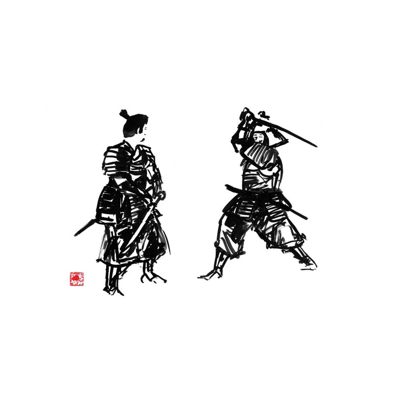 Touching Swords I by Péchane - Print on Canvas, Wrapped Canvas, 152.5 cm H x 101.5 cm W