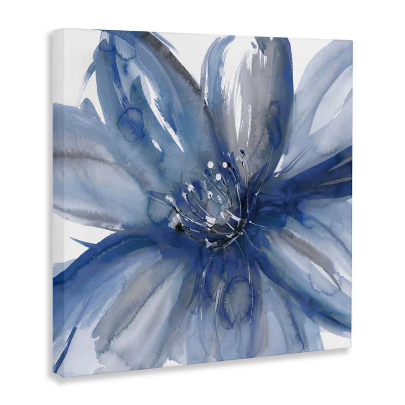 Toile «Blue Beauty Blossom», conception par Rebecca Meyers, H 17 po x l 17 po