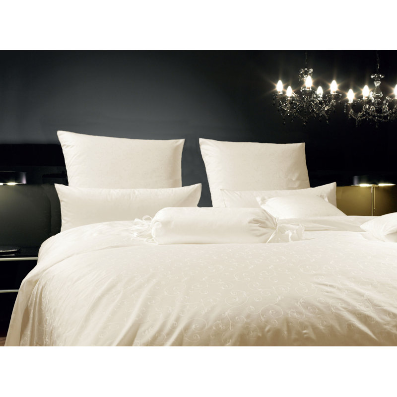 Rubin Floral Duvet Cover Set with Pillowcases Included, Single Duvet Cover + 1 Standard Pillowcase, Light Grey