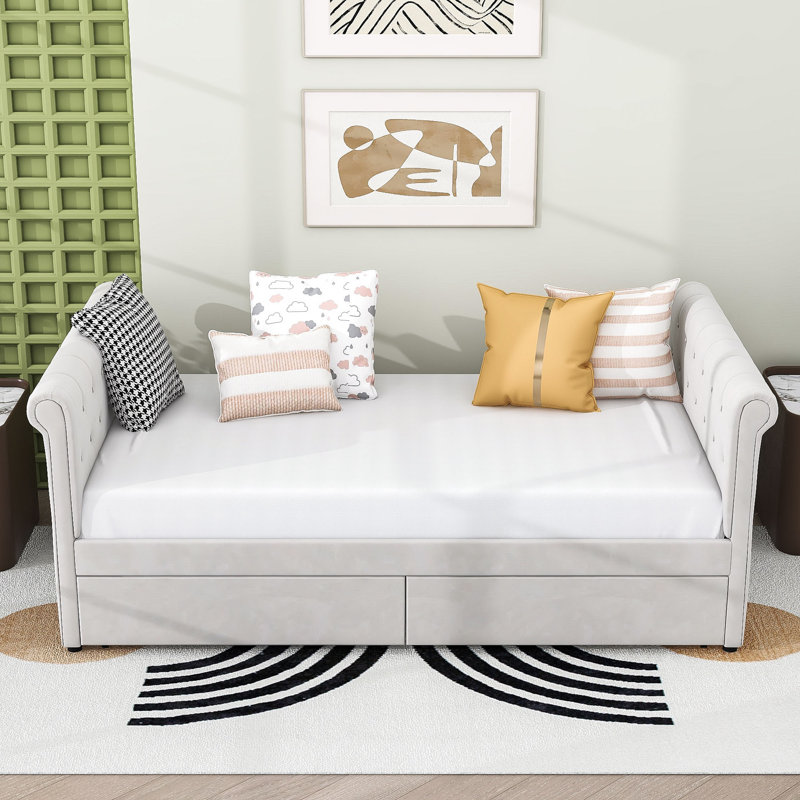 Grantham Twin Upholstered Daybed with Two Drawers