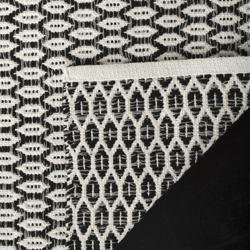 Modena Geometric Handwoven Cotton Area Rug, Tapis de couloir 2 pi 3 po x 9 pi