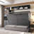 Full Size Murphy Bed Wall Bed with Sofa , Shelves USB & Light