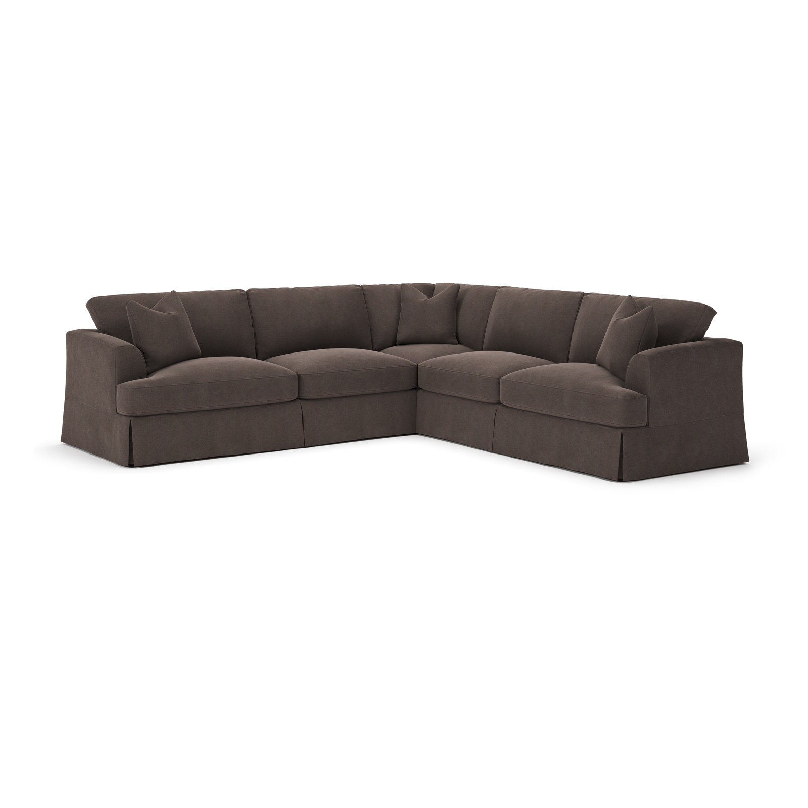 Lucia L-Sectional, Right Hand Facing, Bella Ash Performance Velvet