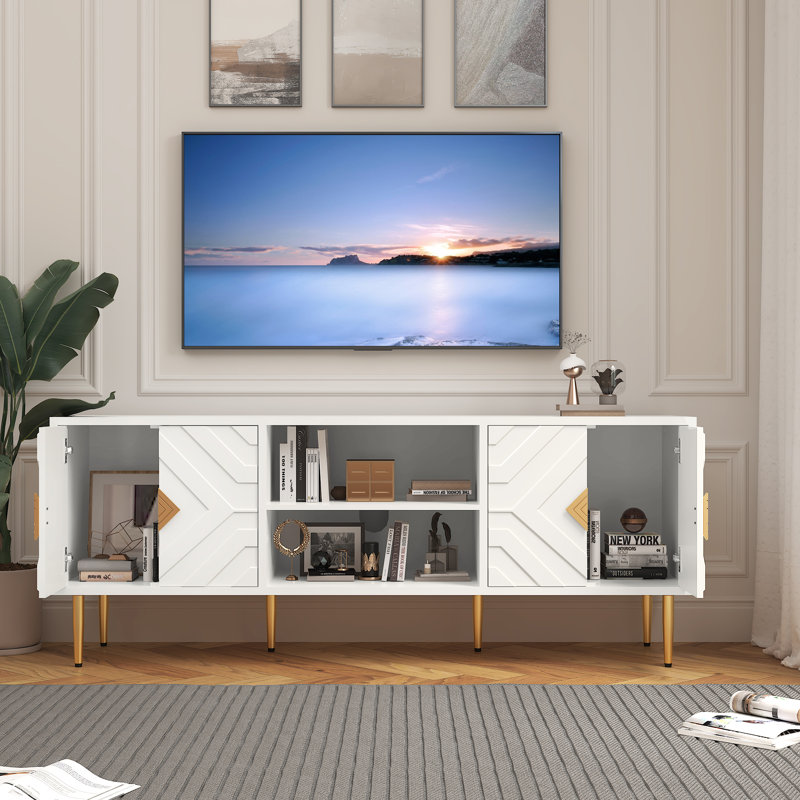 Meuble télé 63 po Leala, Blanc