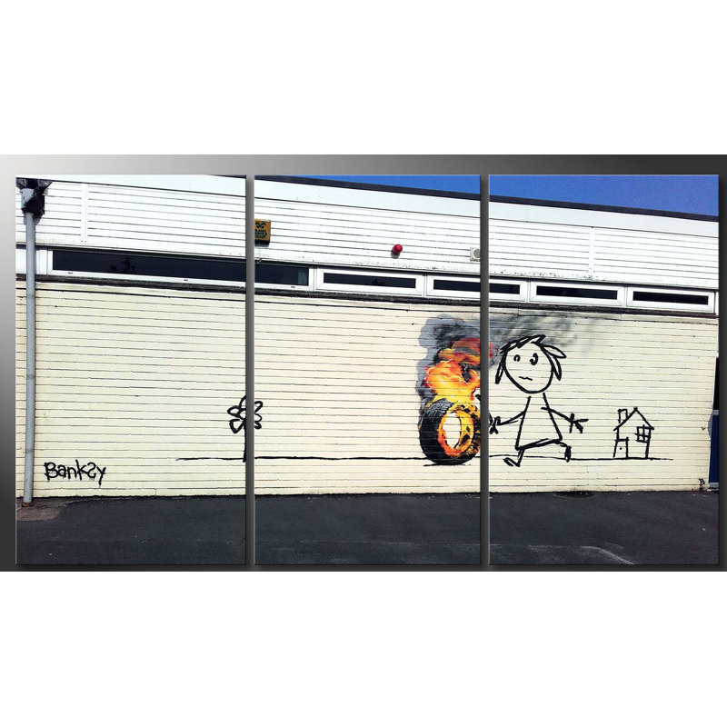 Banksy - 3 Piece Print on Canvas