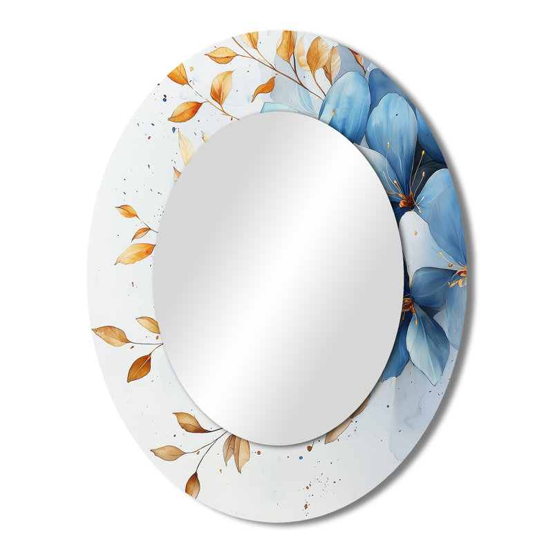 Plumeria Radiance - miroir mural bleu, 43 po x 33 po